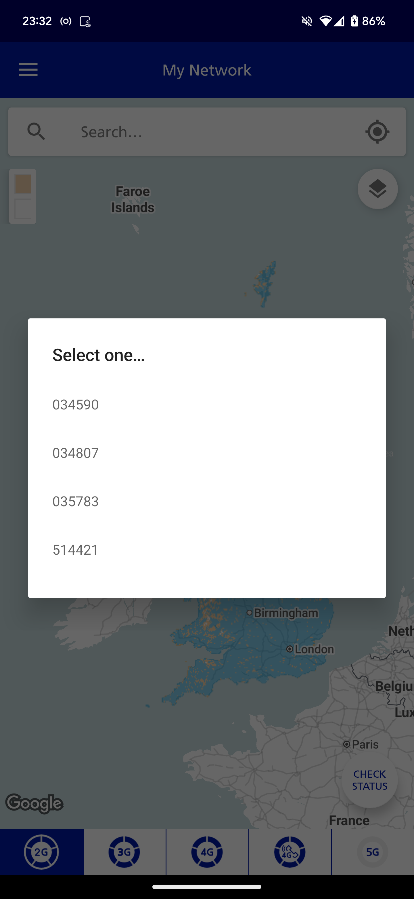 Shows a list of site IDs that correspond with that cell ID, for example cell:12601 gave us 034590, 034807, 035783, 514421